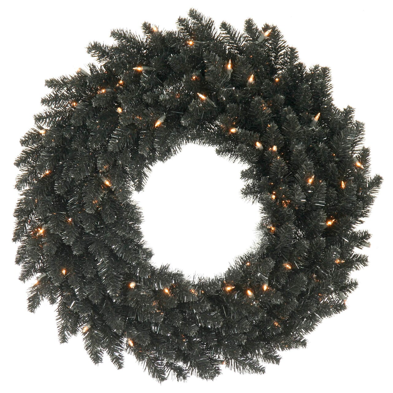 Vickerman 24" Black Fir Wreath DL LED 50WmWt 210T - K161825LED